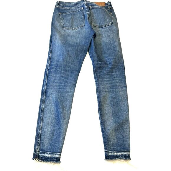Madewell Medium Wash 9" High Rise Skinny Jeans w/ Frayed Hemline Sz 26 EUC - Picture 7 of 11